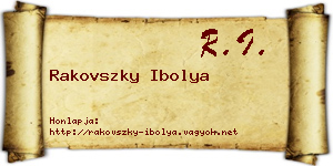 Rakovszky Ibolya névjegykártya